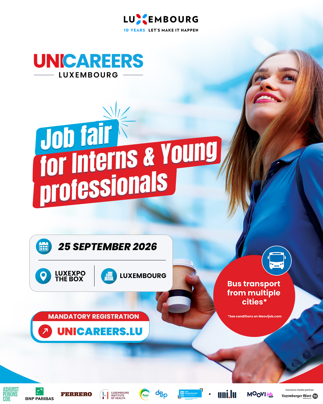 Unicareers Luxembourg, the recruitment fair for students looking for an internship and young graduates