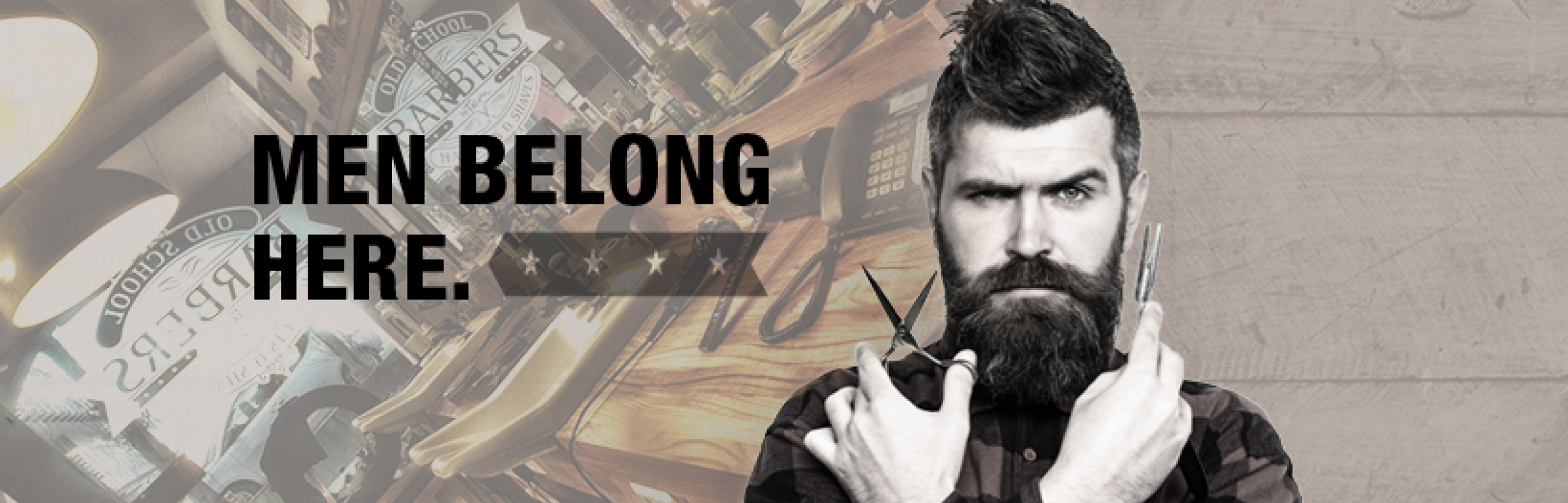 Banner Old School Barbers Massen