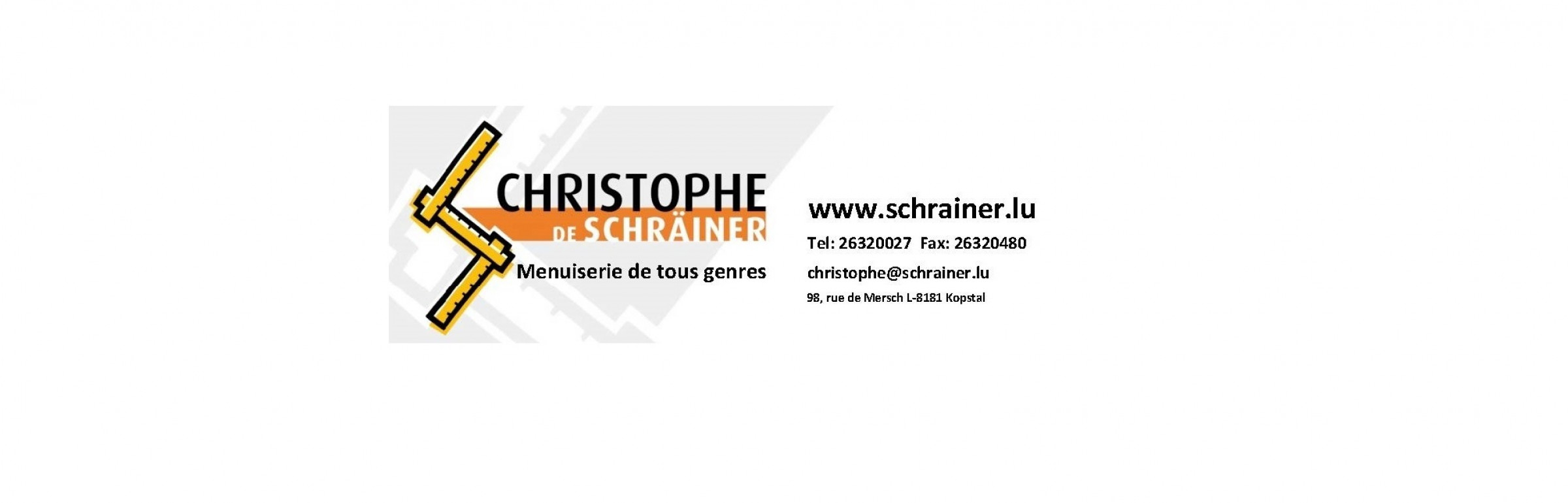 Banner Christophe de Schräiner sarl.